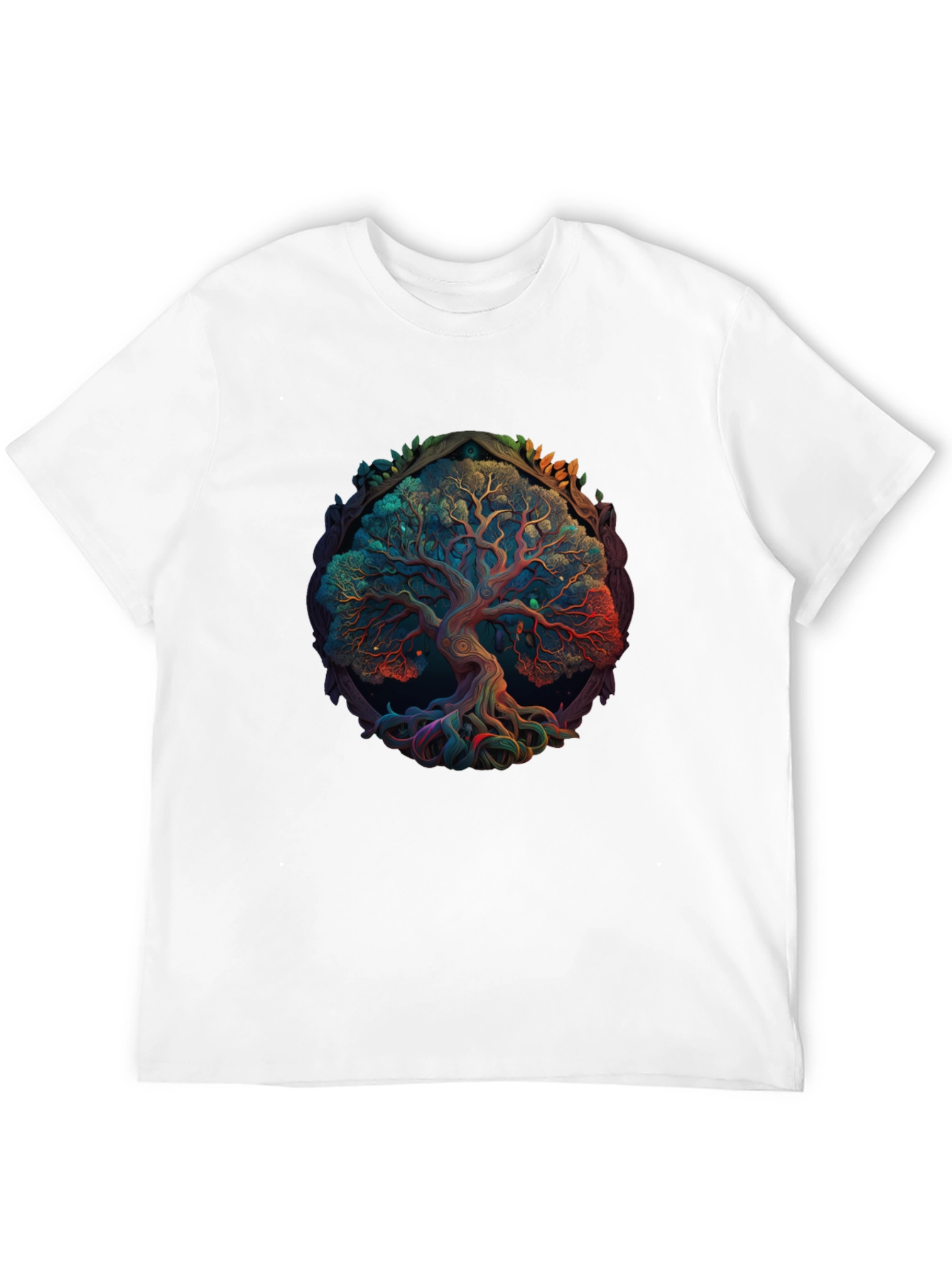 Tree of Life Graphic Print Mens Black T-Shirt