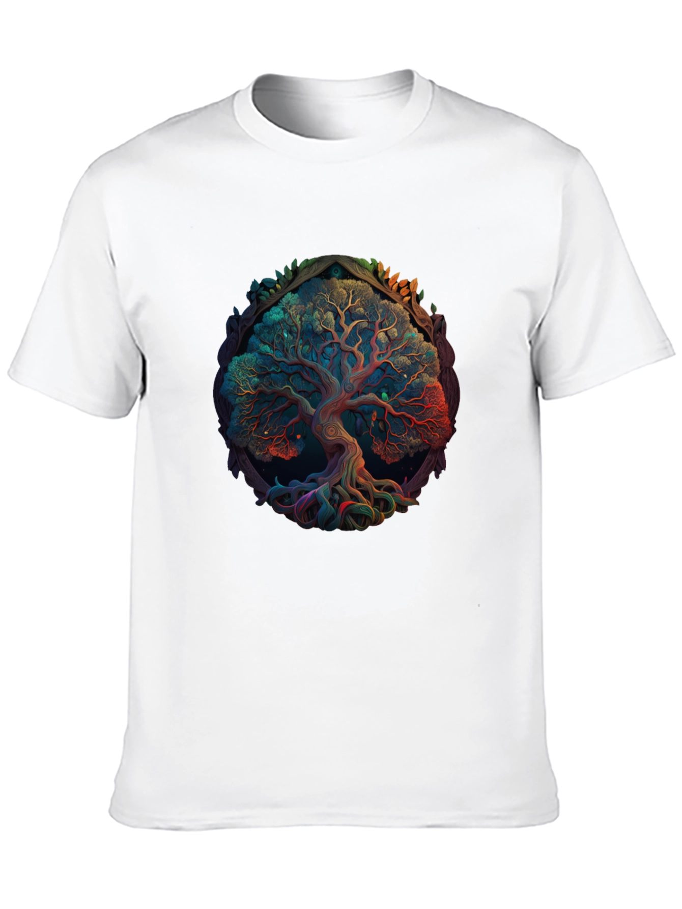 Tree of Life Graphic Print Mens Black T-Shirt