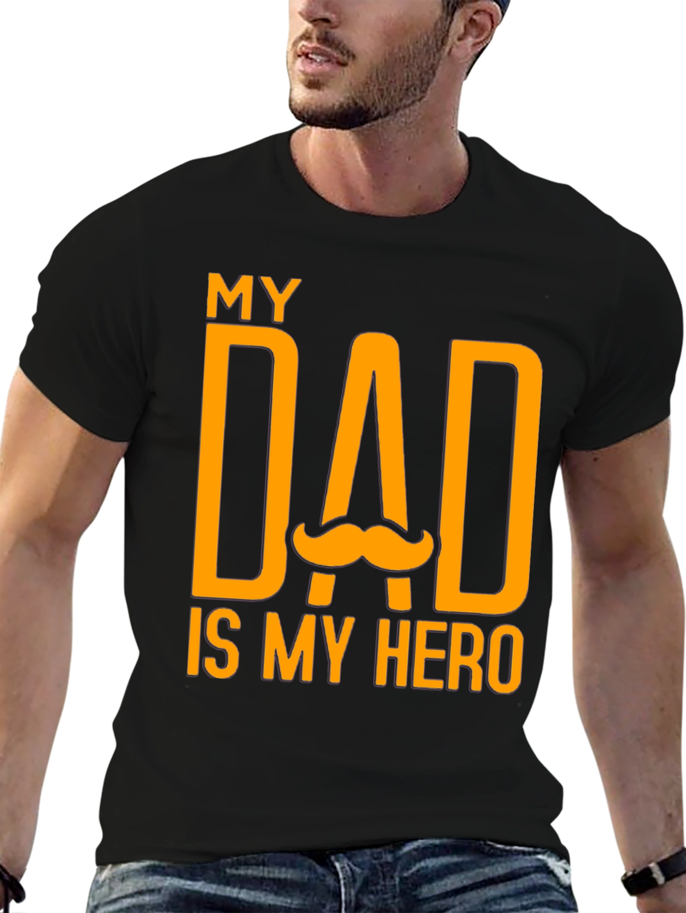 My Dad Is My Hero Black T-Shirt