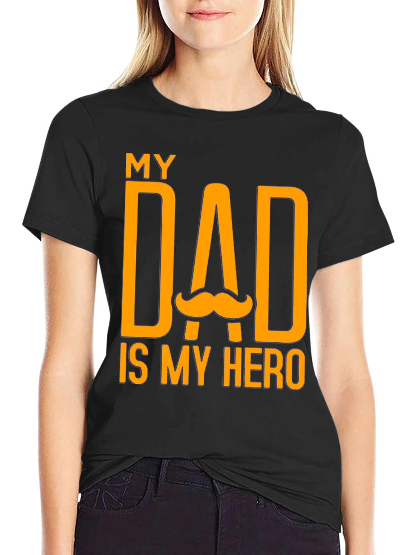 My Dad Is My Hero Black T-Shirt