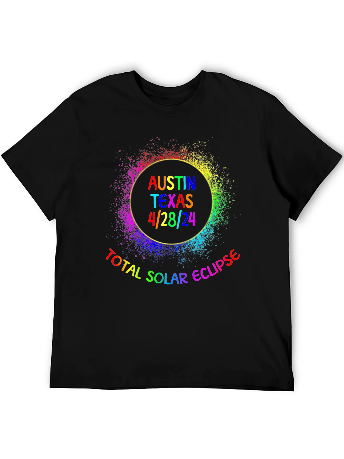 Austin Texas 4/28/24 Total Solar Eclipse Rainbow T-Shirt