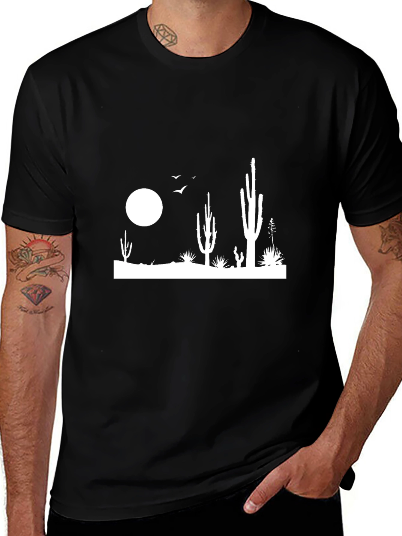 Cactus Silhouette Black T-Shirt