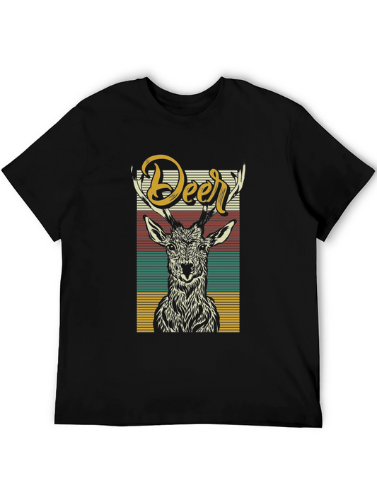 Retro Deer Graphic T-Shirt - Vintage Animal Tee