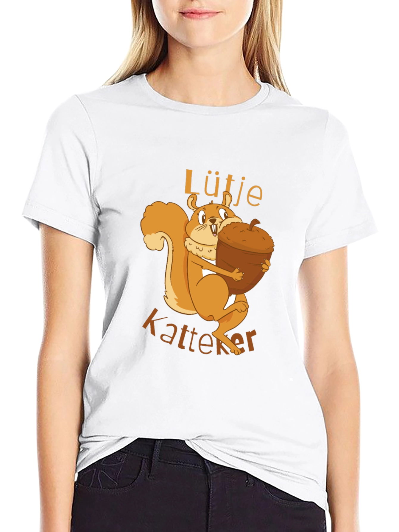 Cute Squirrel Acorn Graphic Tee