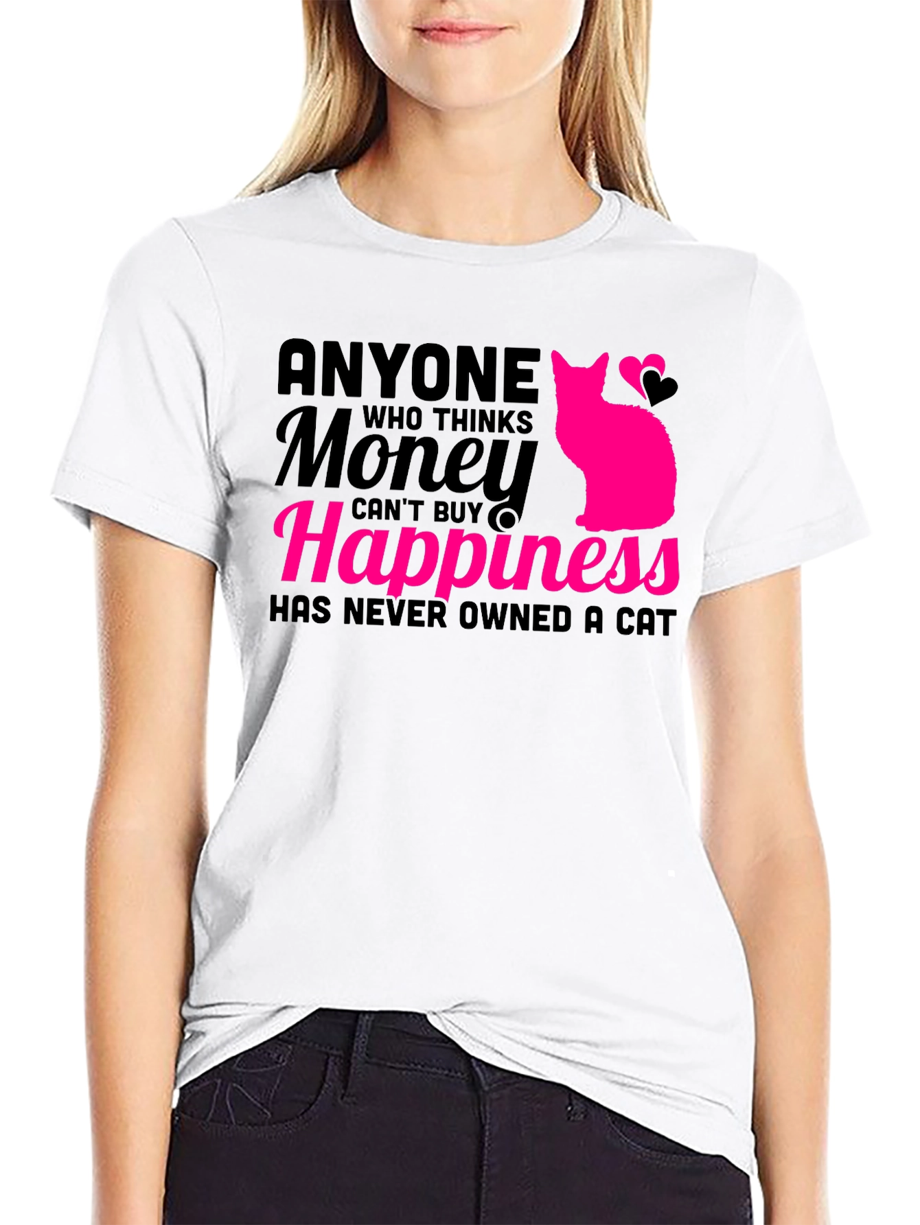 Money Cant Buy Happiness Cat T-Shirt