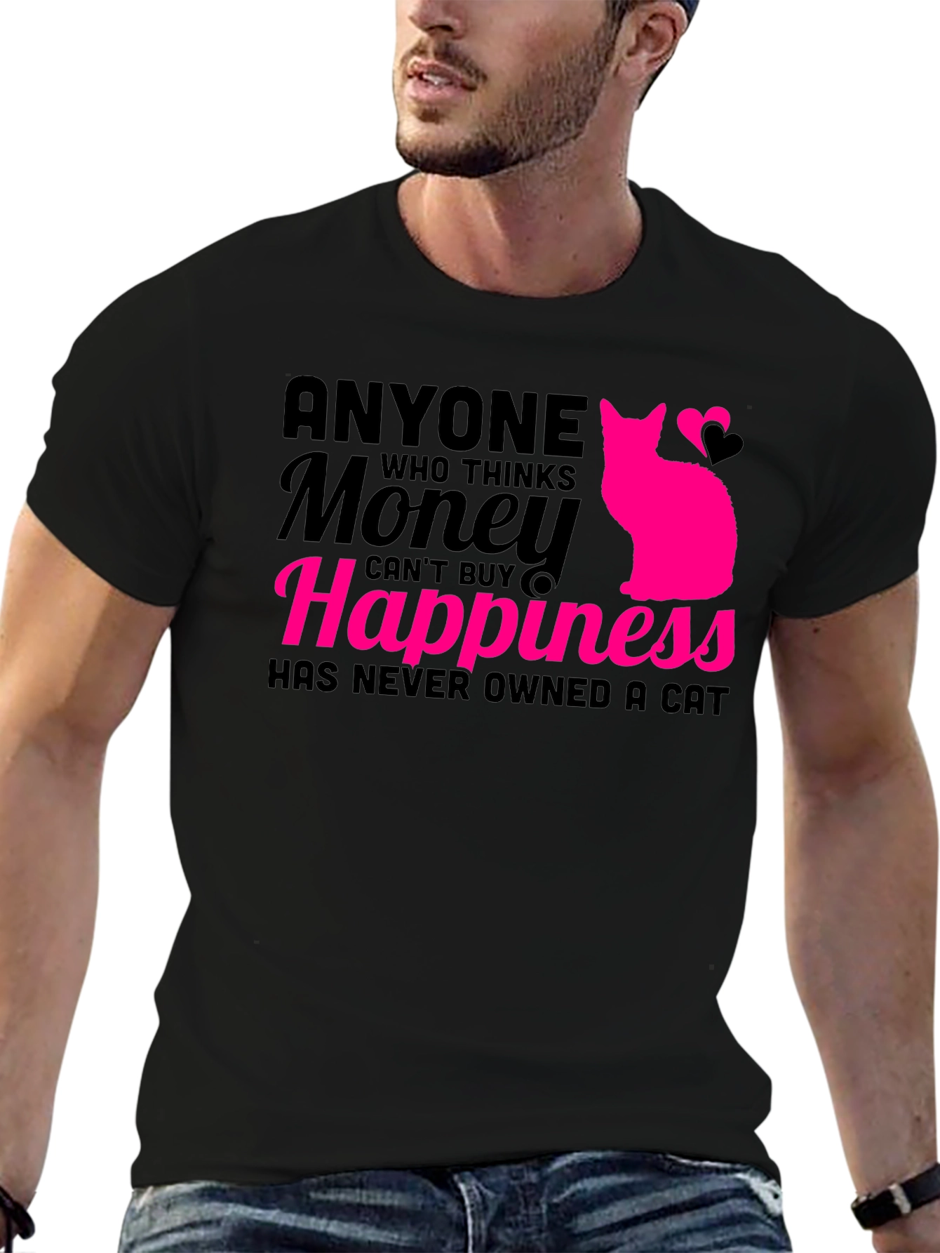 Money Cant Buy Happiness Cat T-Shirt