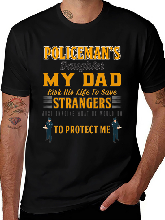 Policemans Daughter T-Shirt - My Dad Protects