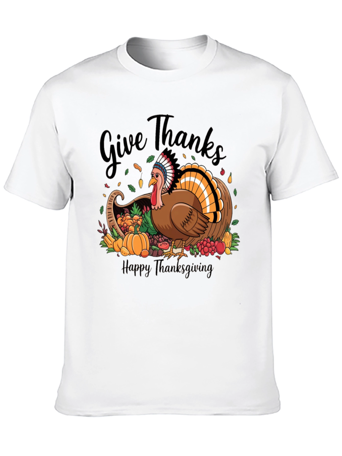 Give Thanks Thanksgiving Turkey T-Shirt