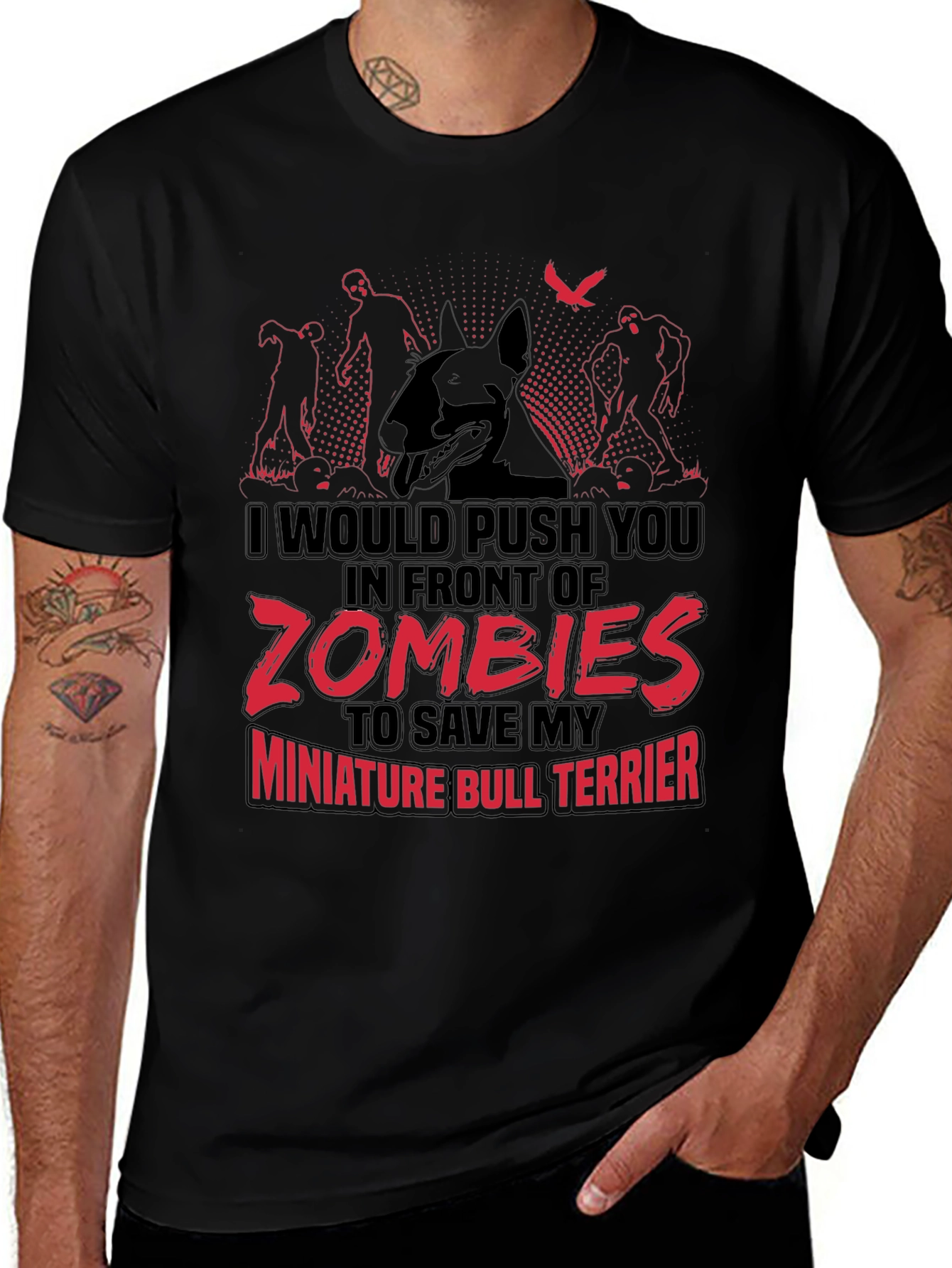 Zombie Miniature Bull Terrier T-Shirt
