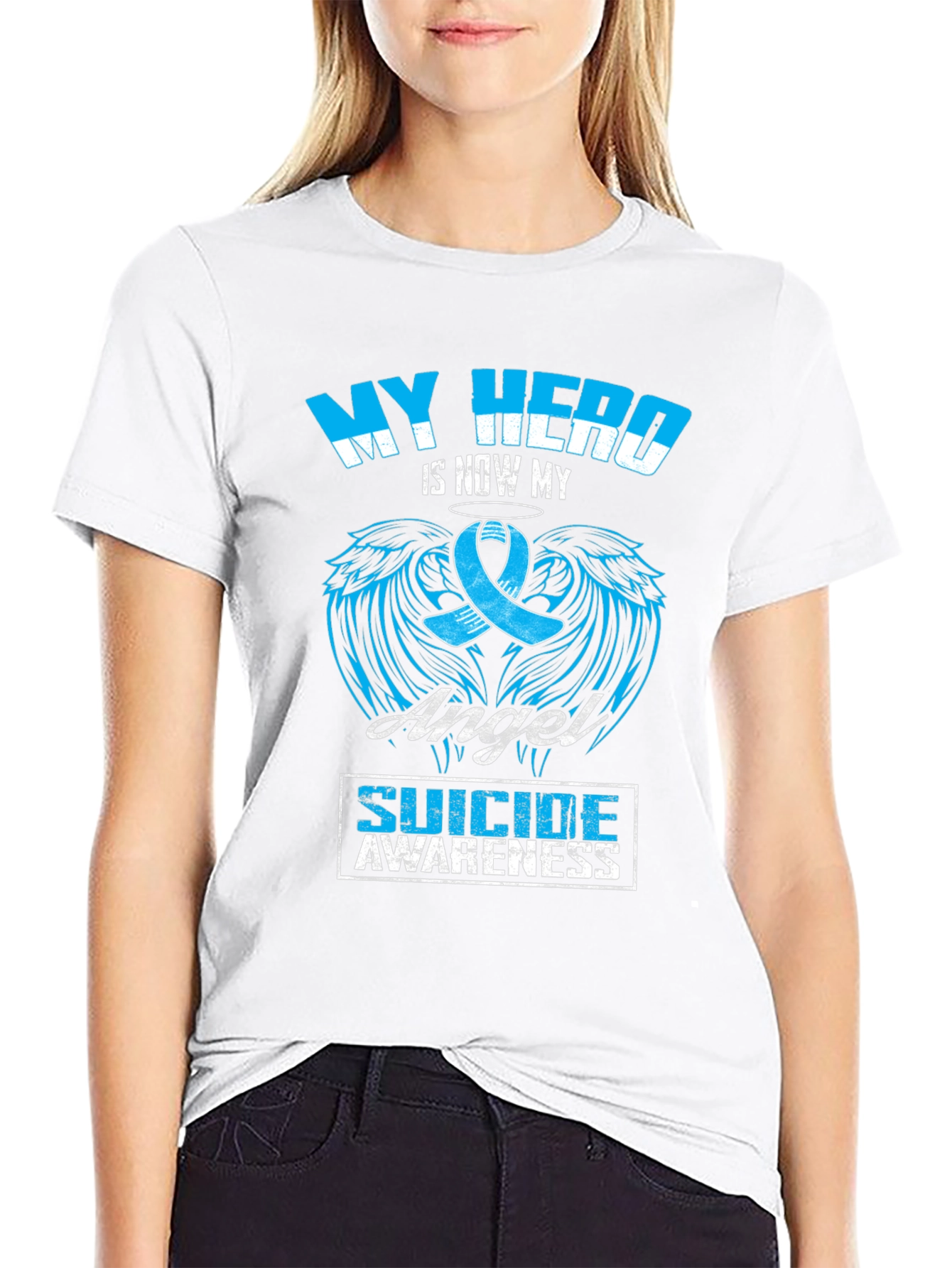 My Hero Is Now My Angel Suicide Awareness T-Shirt