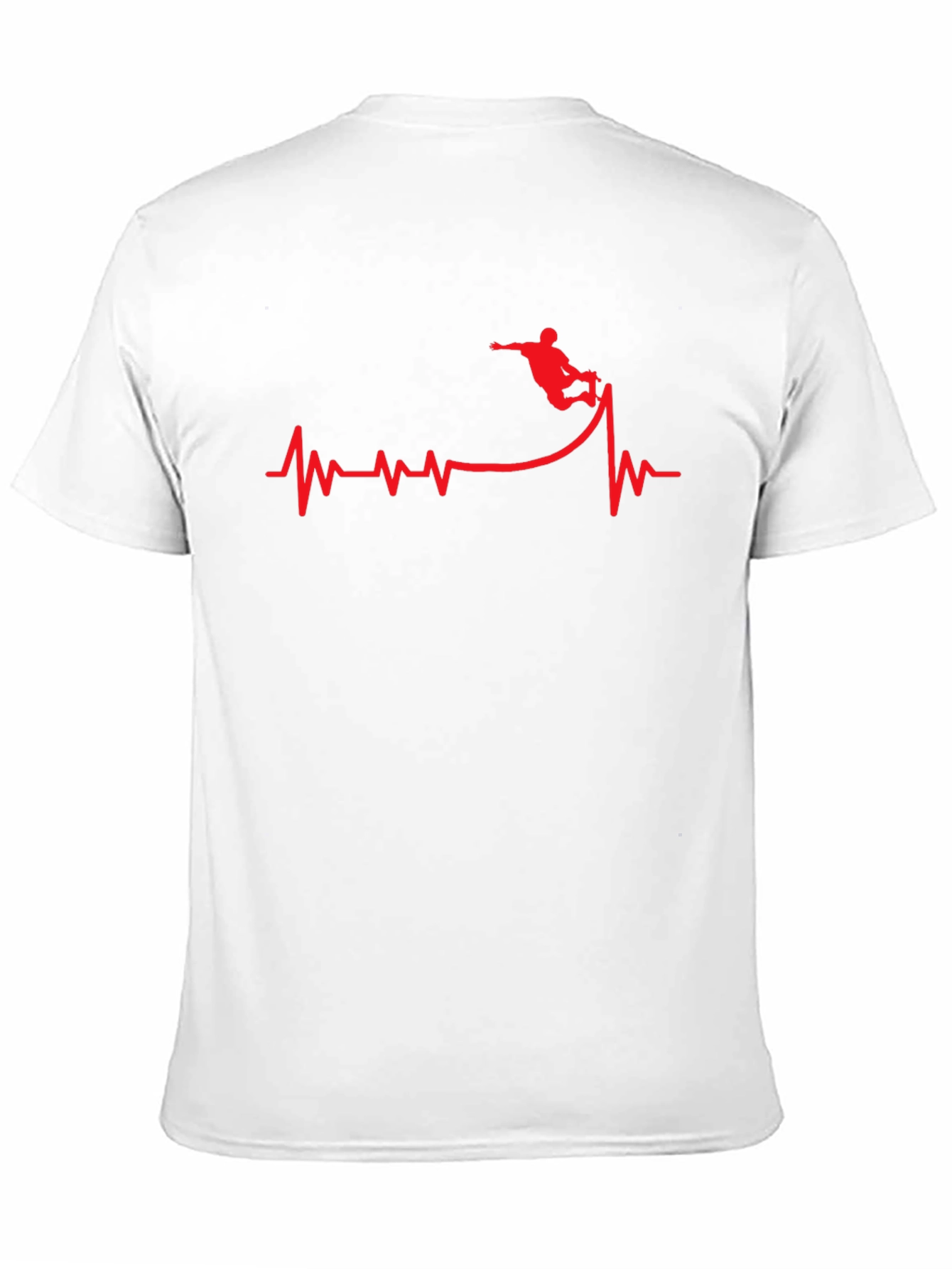 Skateboard Heartbeat Graphic Tee - Black