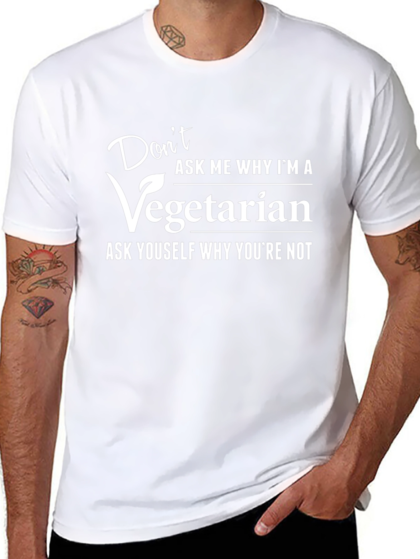 Vegetarian Statement Graphic Tee - Bold & Comfortable