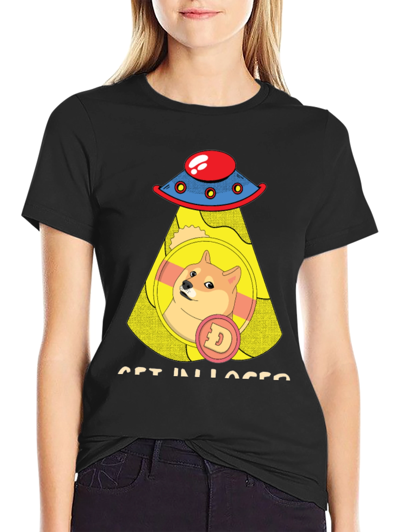 Doge UFO T-Shirt - Get In Losers