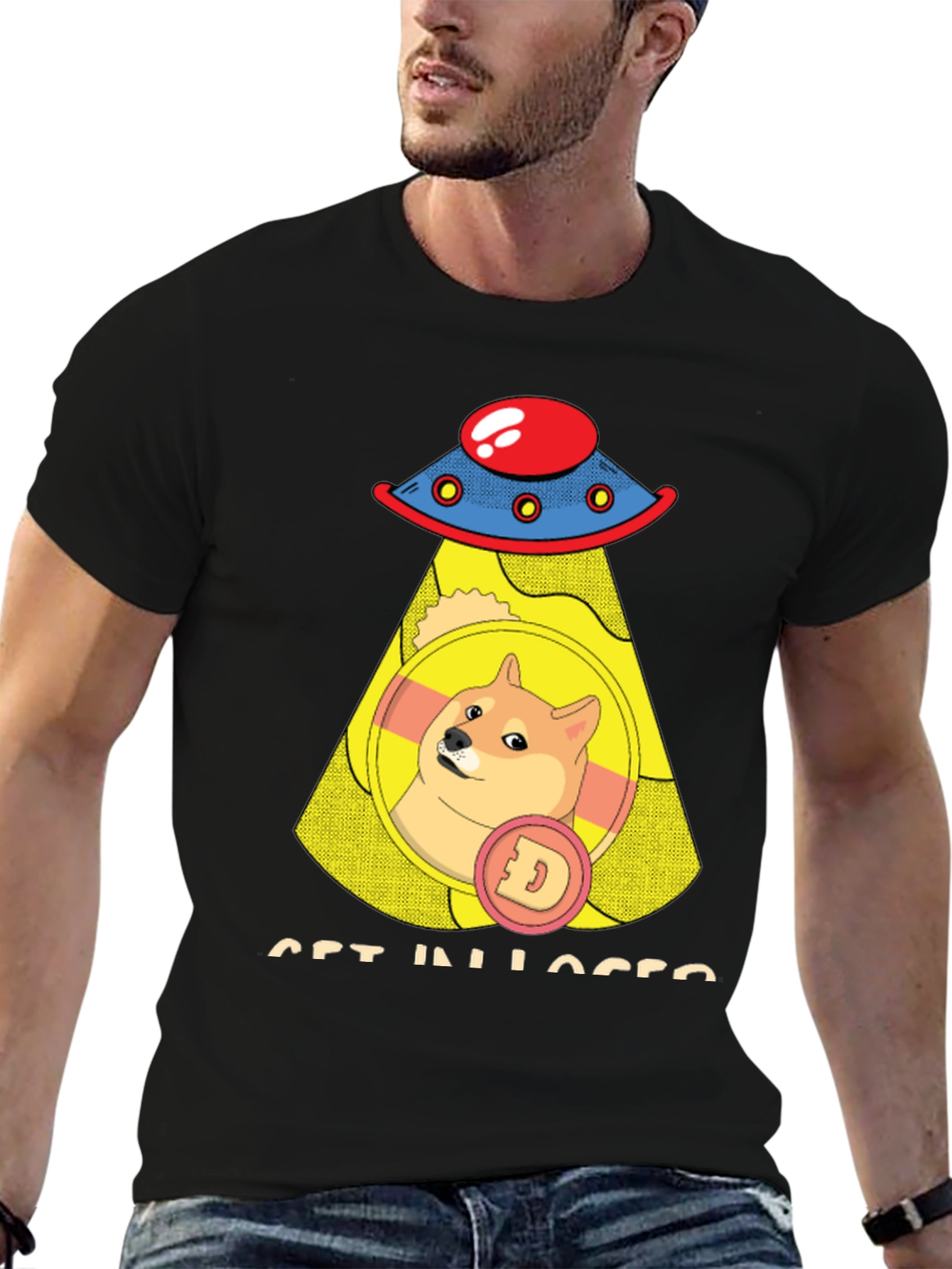 Doge UFO T-Shirt - Get In Losers