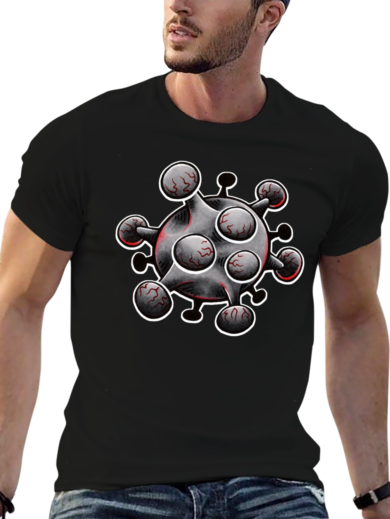 Novelty Virus Graphic T-Shirt - Bold Statement Tee