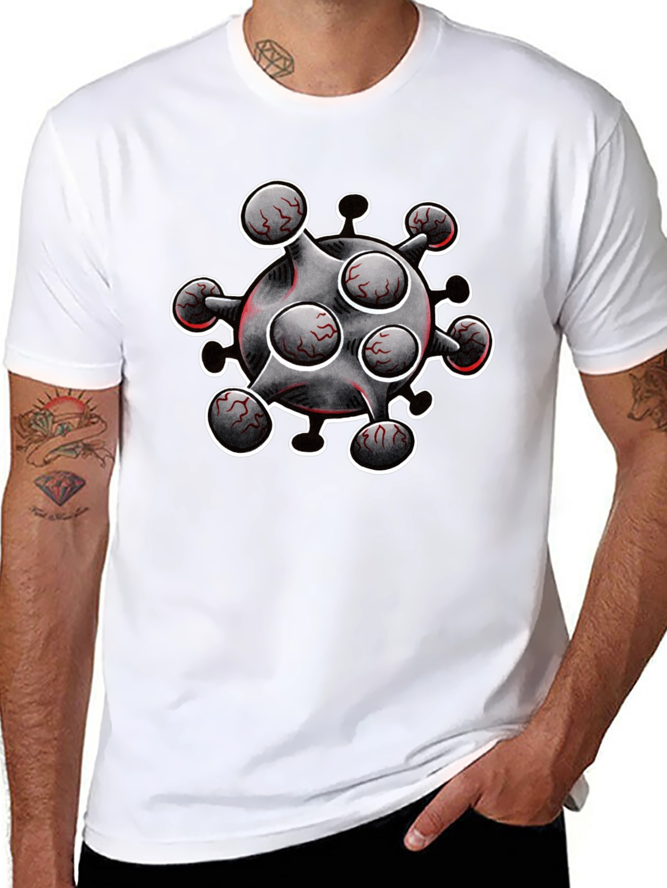 Novelty Virus Graphic T-Shirt - Bold Statement Tee