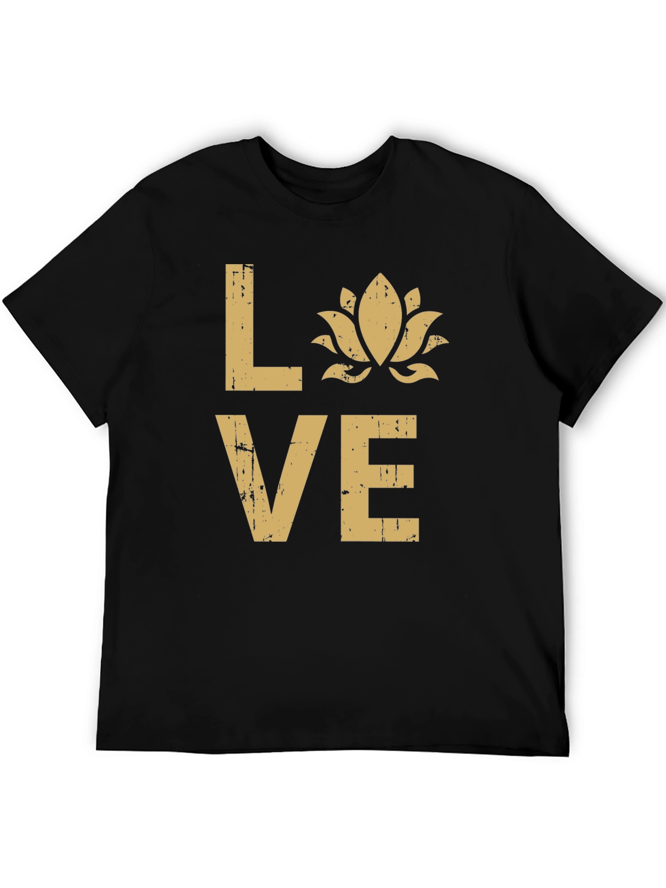 Love Lotus Flower Graphic T-Shirt - Black