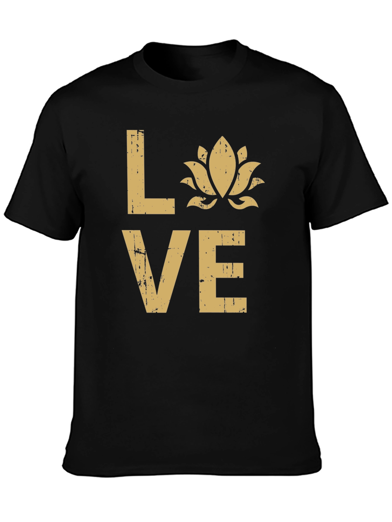 Love Lotus Flower Graphic T-Shirt - Black
