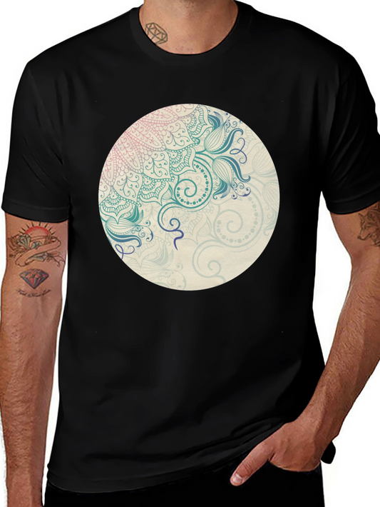 Mandala Graphic Print Crew Neck T-Shirt
