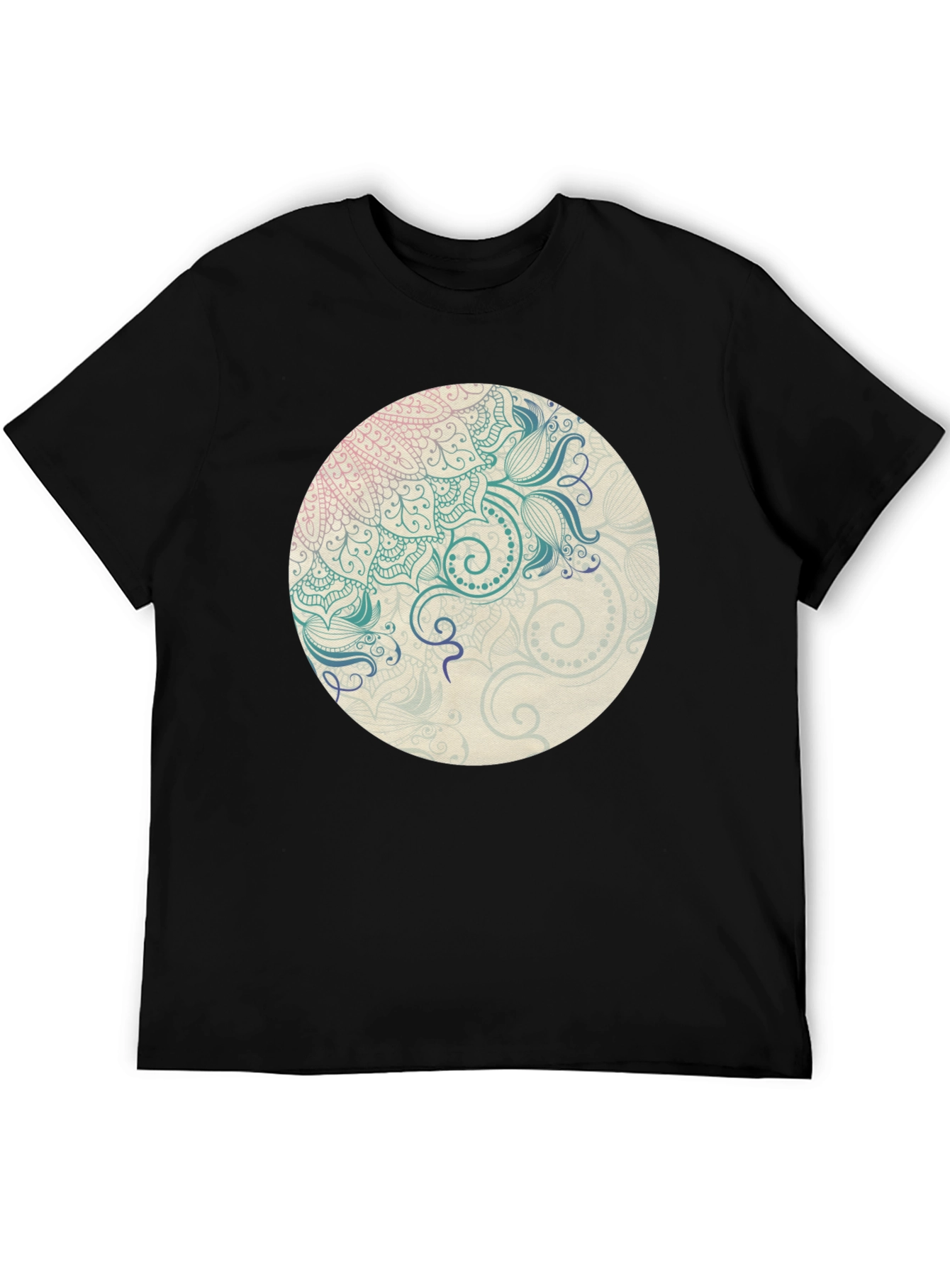 Mandala Graphic Print Crew Neck T-Shirt