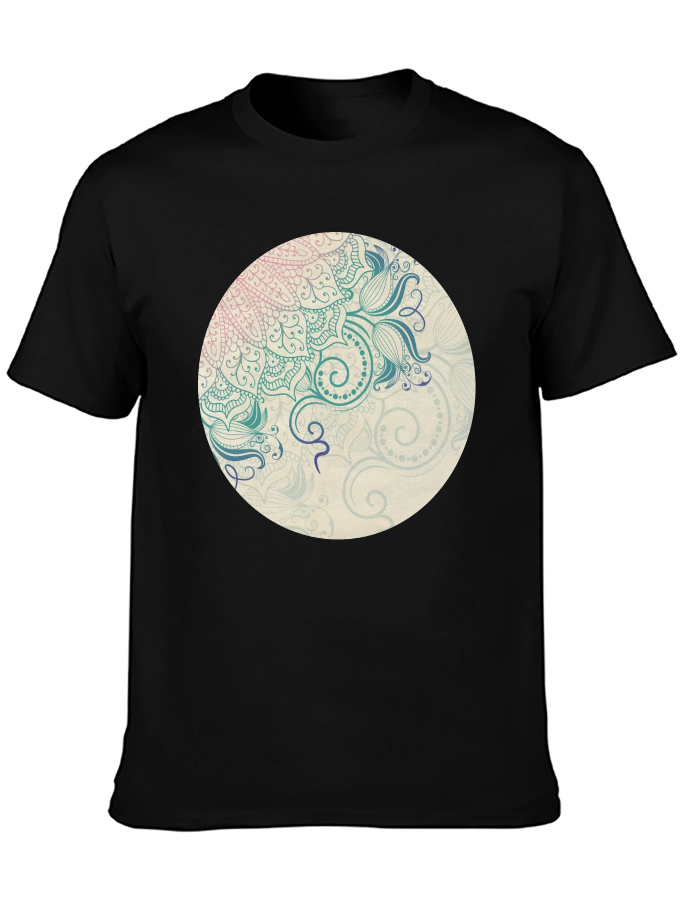 Mandala Graphic Print Crew Neck T-Shirt