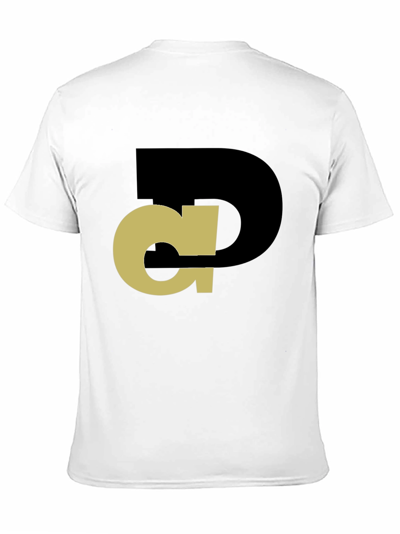 Abstract Initial T-Shirt - Black Tee with Gold Design