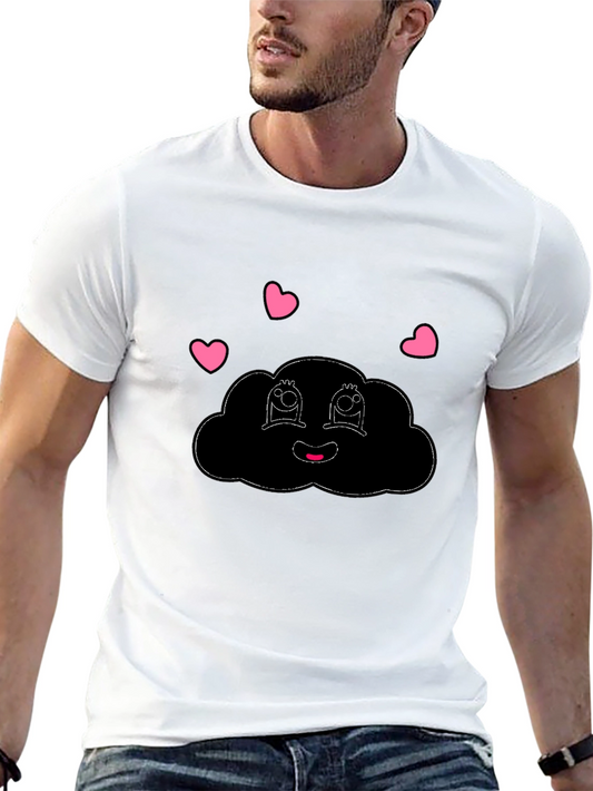 Cute Cloud Graphic Black T-Shirt