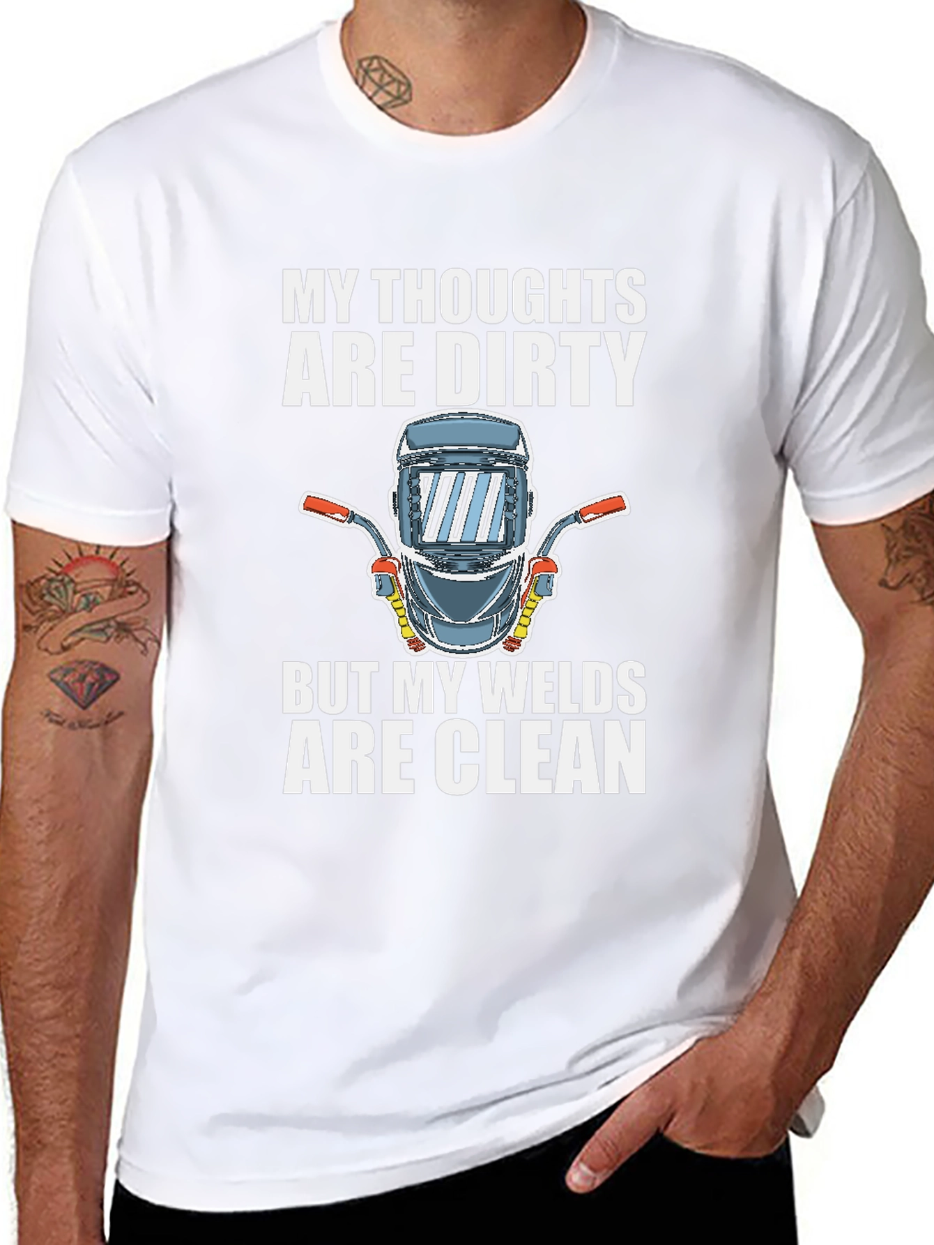 Dirty Thoughts Clean Welds T-Shirt Funny Welder Tee