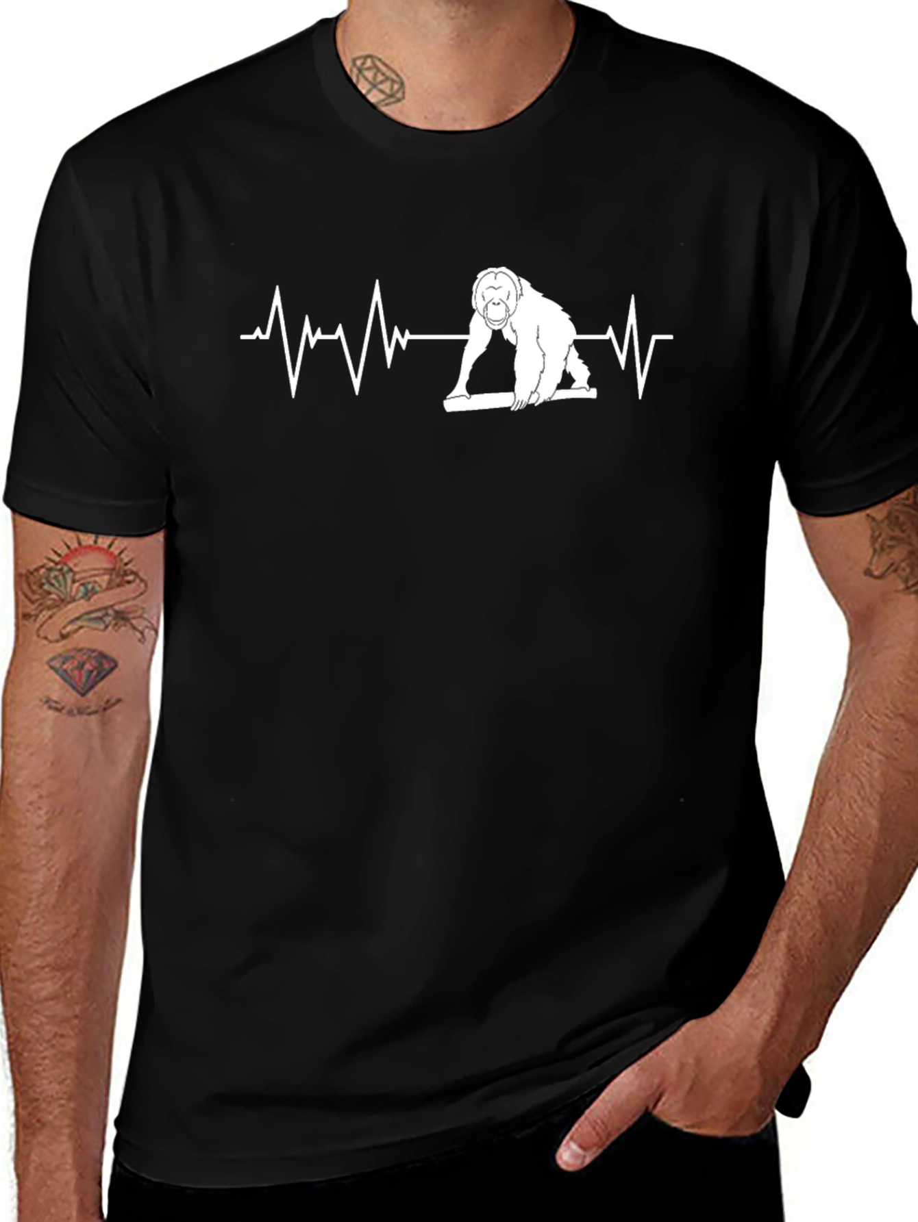 Curling Orangutan Heartbeat T-Shirt