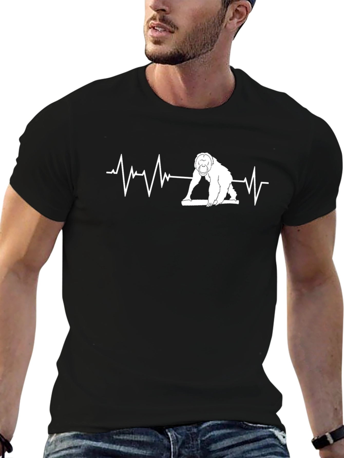 Curling Orangutan Heartbeat T-Shirt