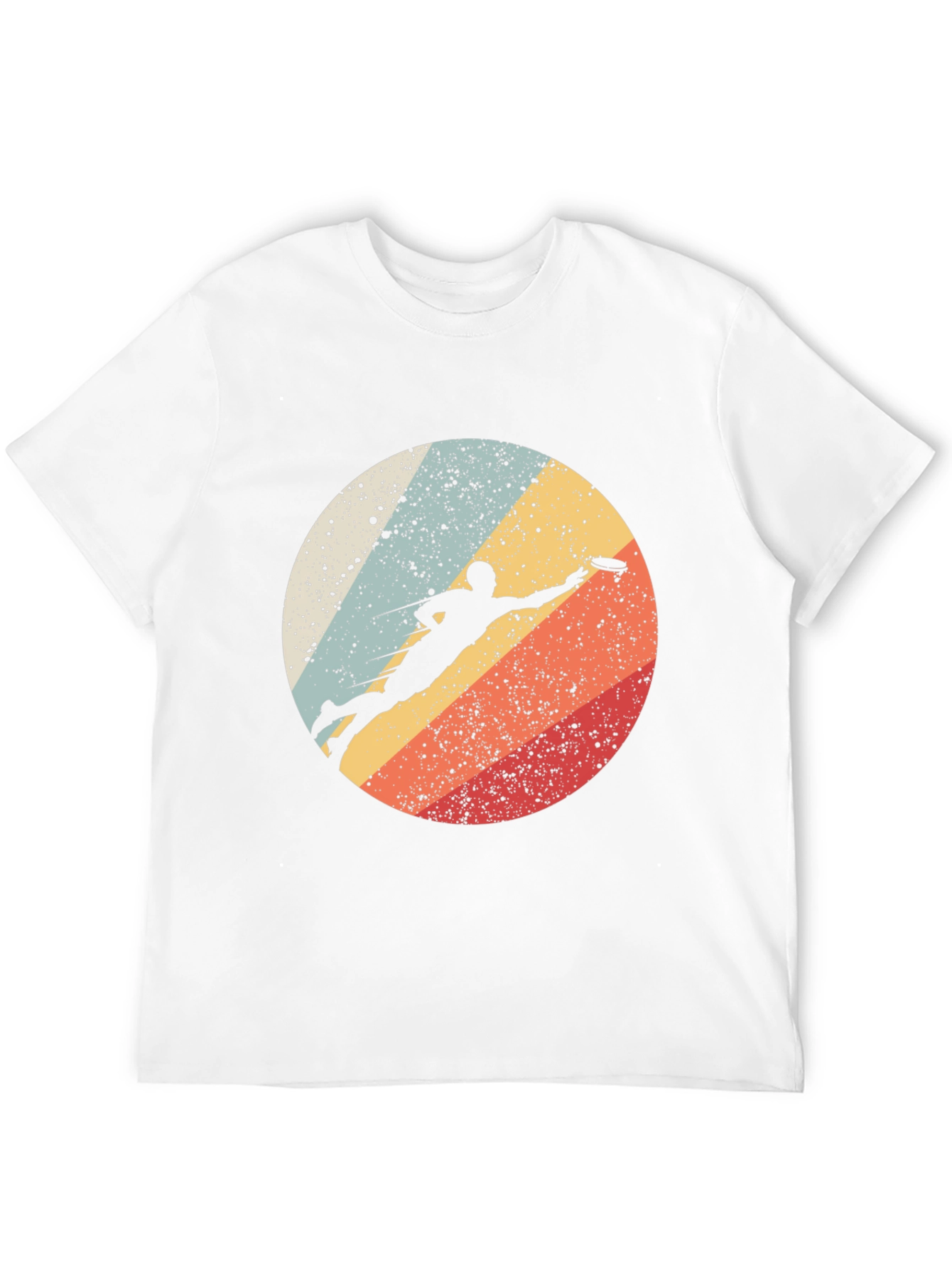 Ultimate Frisbee Throw Retro Style Black T-Shirt