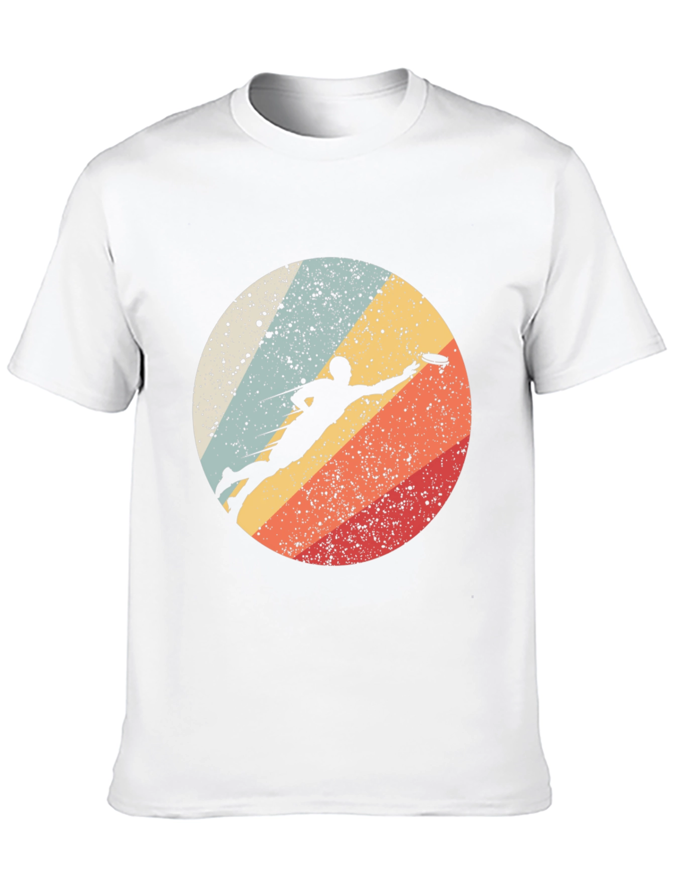 Ultimate Frisbee Throw Retro Style Black T-Shirt