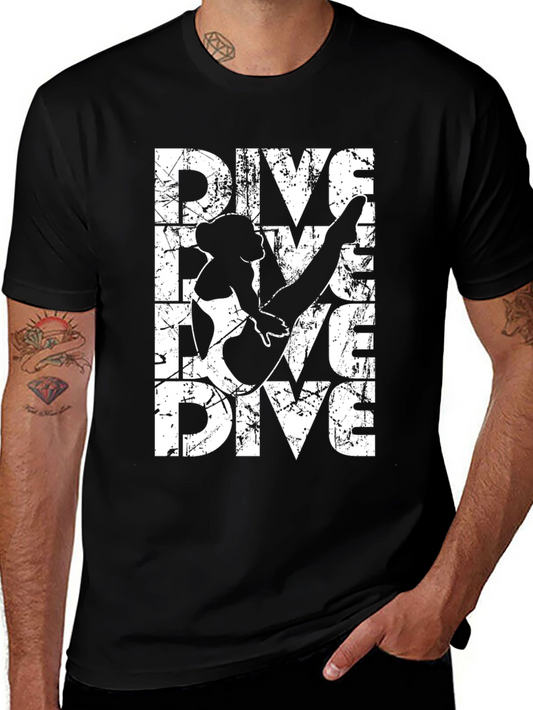 Dive Graphic Tee - Black Cotton T-Shirt