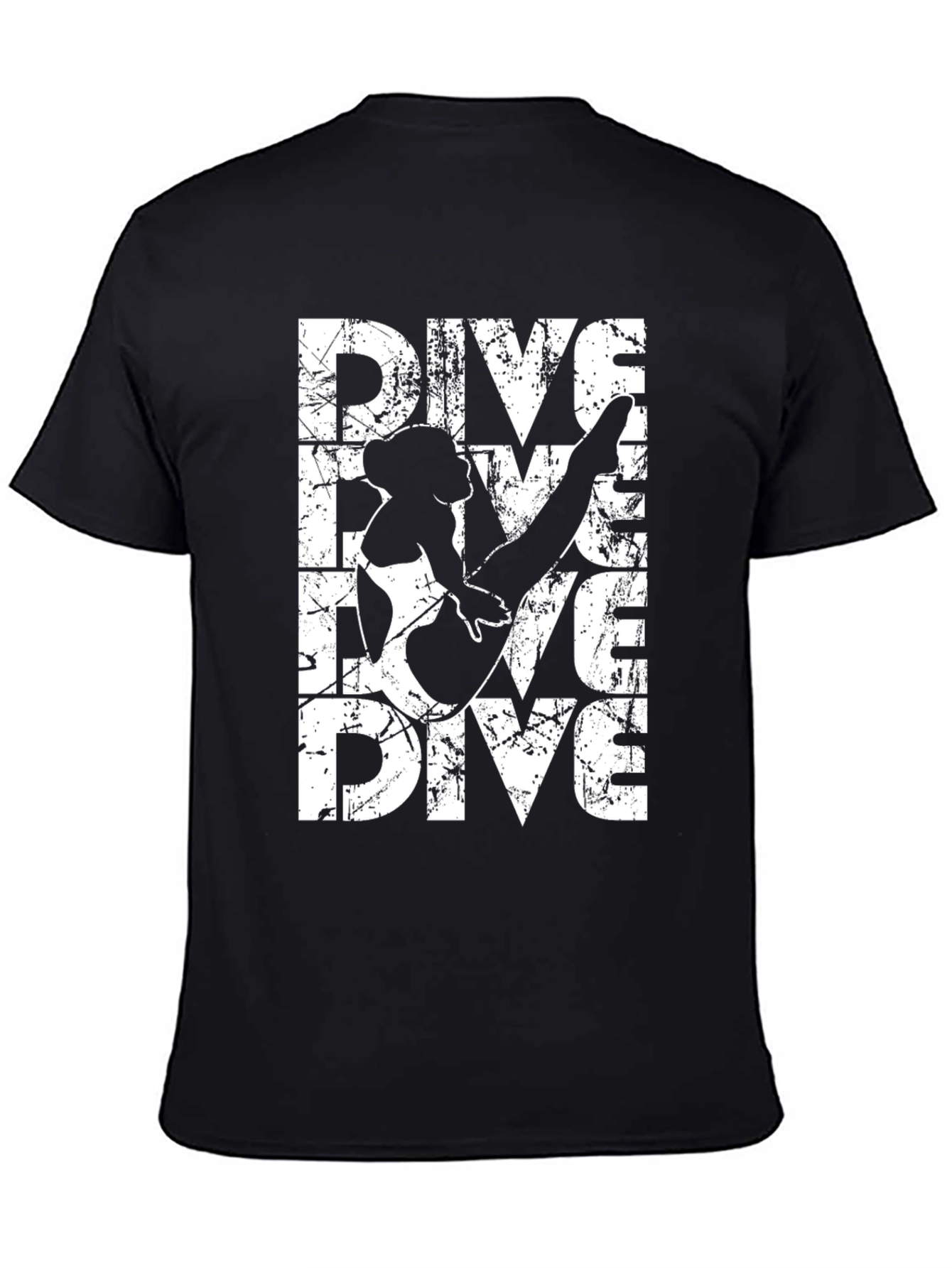Dive Graphic Tee - Black Cotton T-Shirt