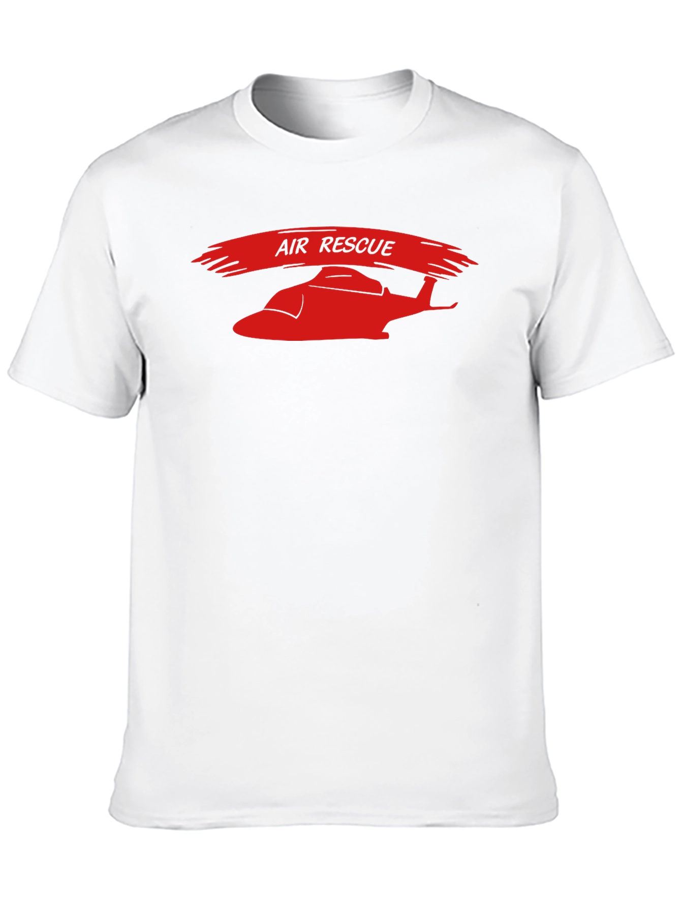 Air Rescue Graphic T-Shirt - Red Helicopter Print