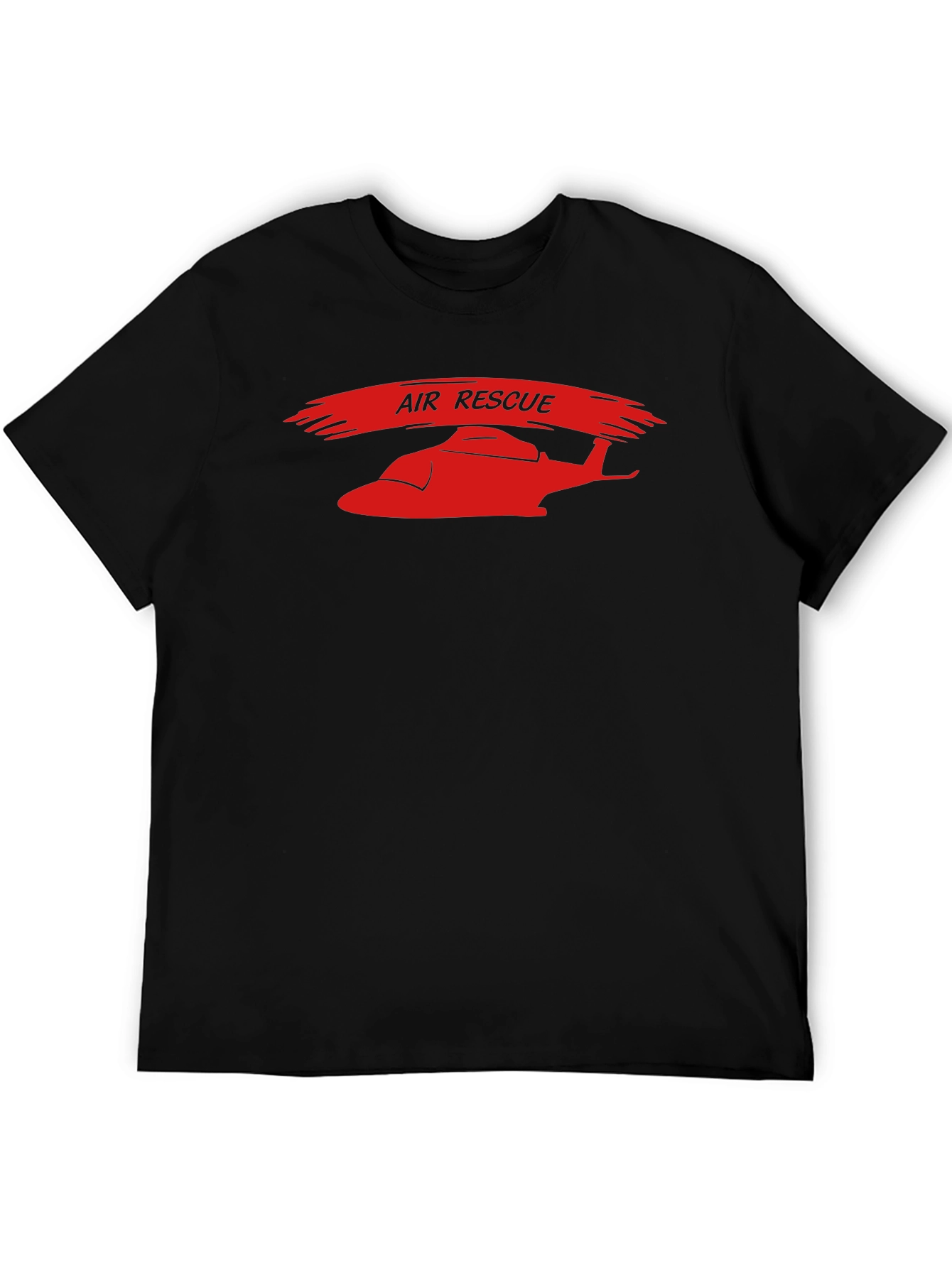 Air Rescue Graphic T-Shirt - Red Helicopter Print