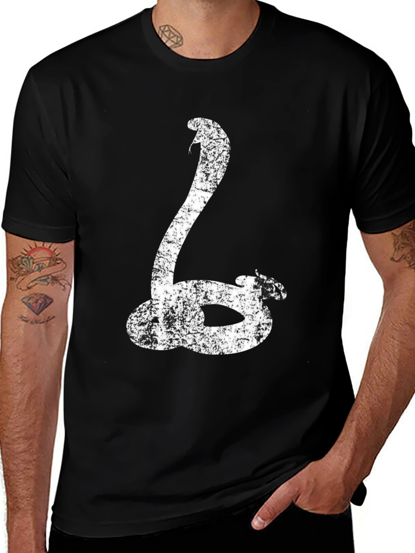 Cobra Snake Graphic T-Shirt - Black