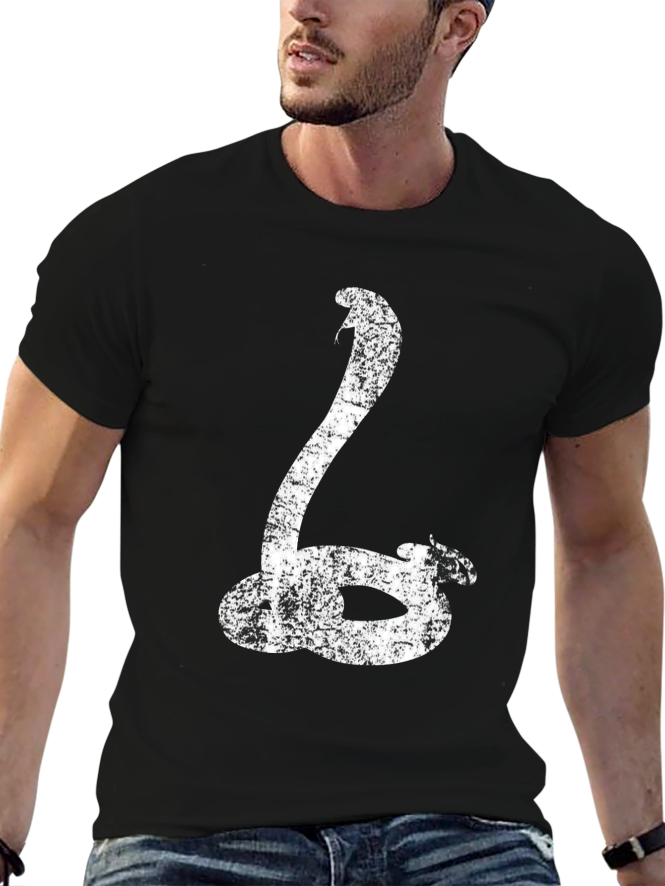 Cobra Snake Graphic T-Shirt - Black