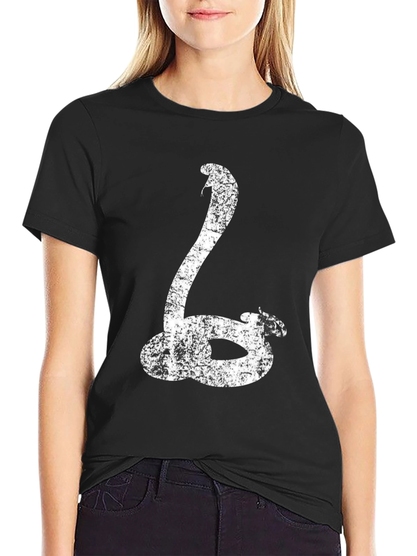 Cobra Snake Graphic T-Shirt - Black