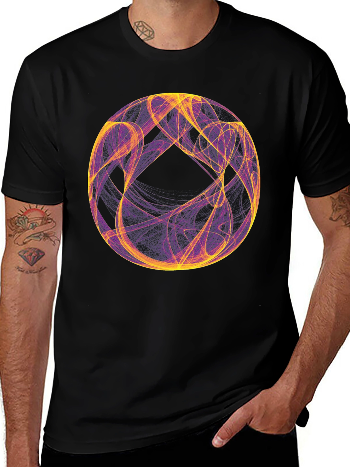 Abstract Sphere Graphic Tee - Unique Design