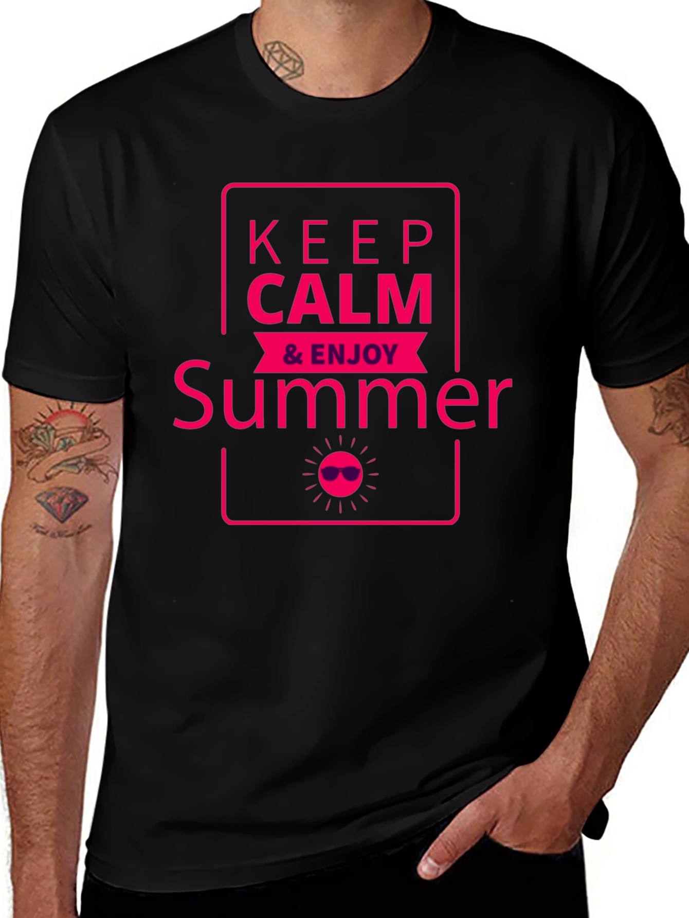 Keep Calm & Enjoy Summer Graphic T-Shirt