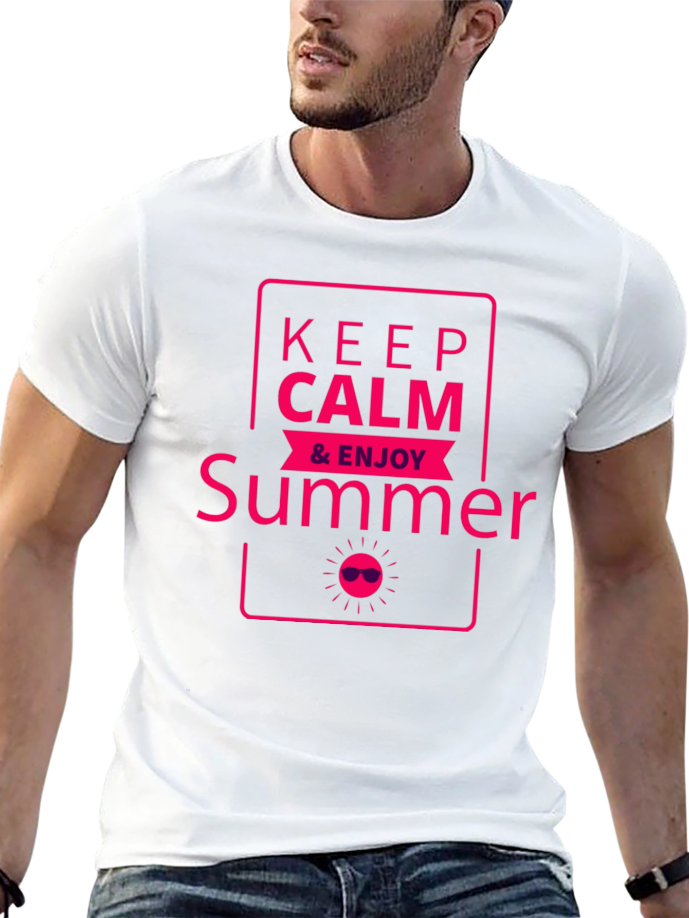 Keep Calm & Enjoy Summer Graphic T-Shirt