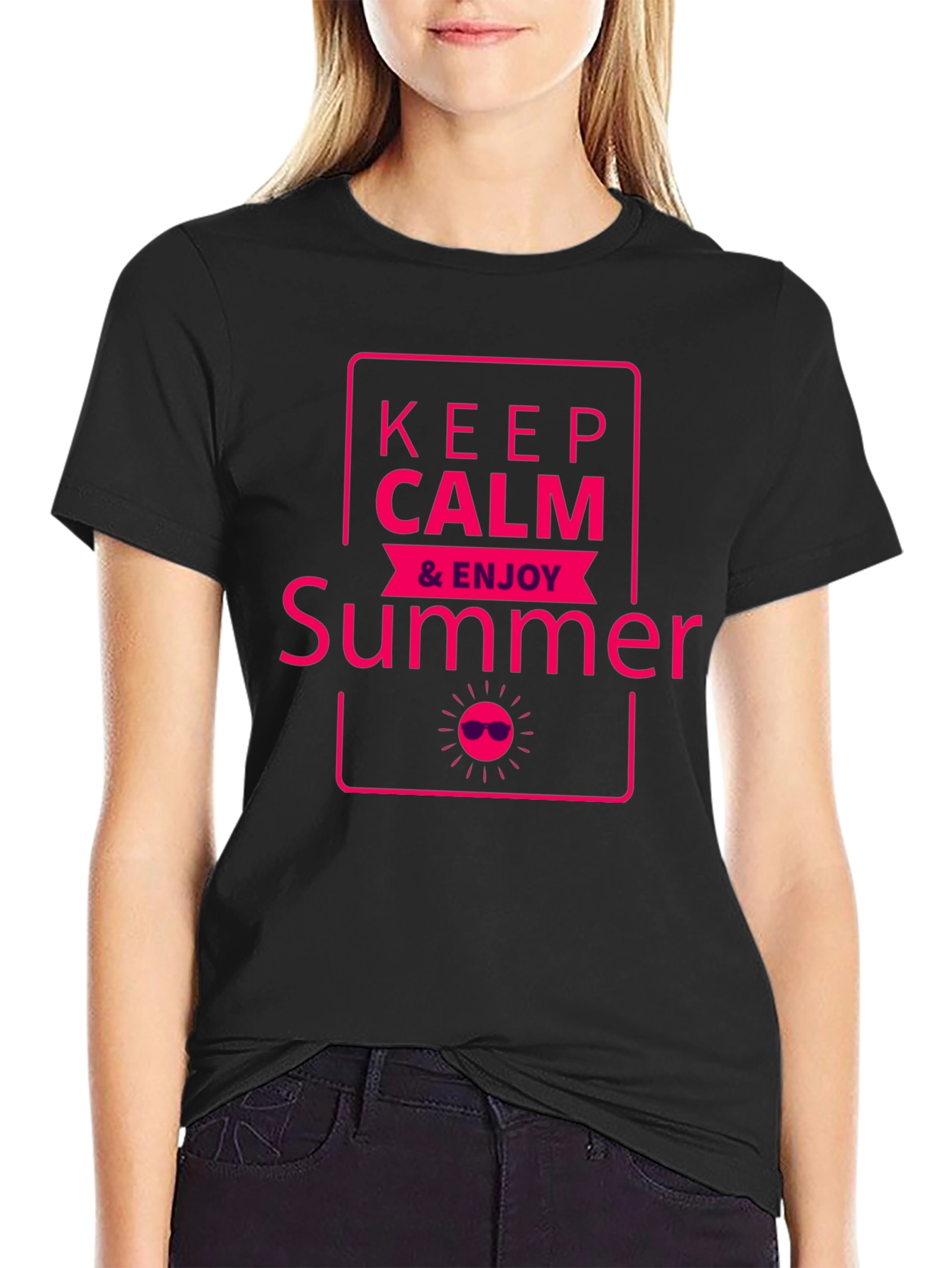 Keep Calm & Enjoy Summer Graphic T-Shirt