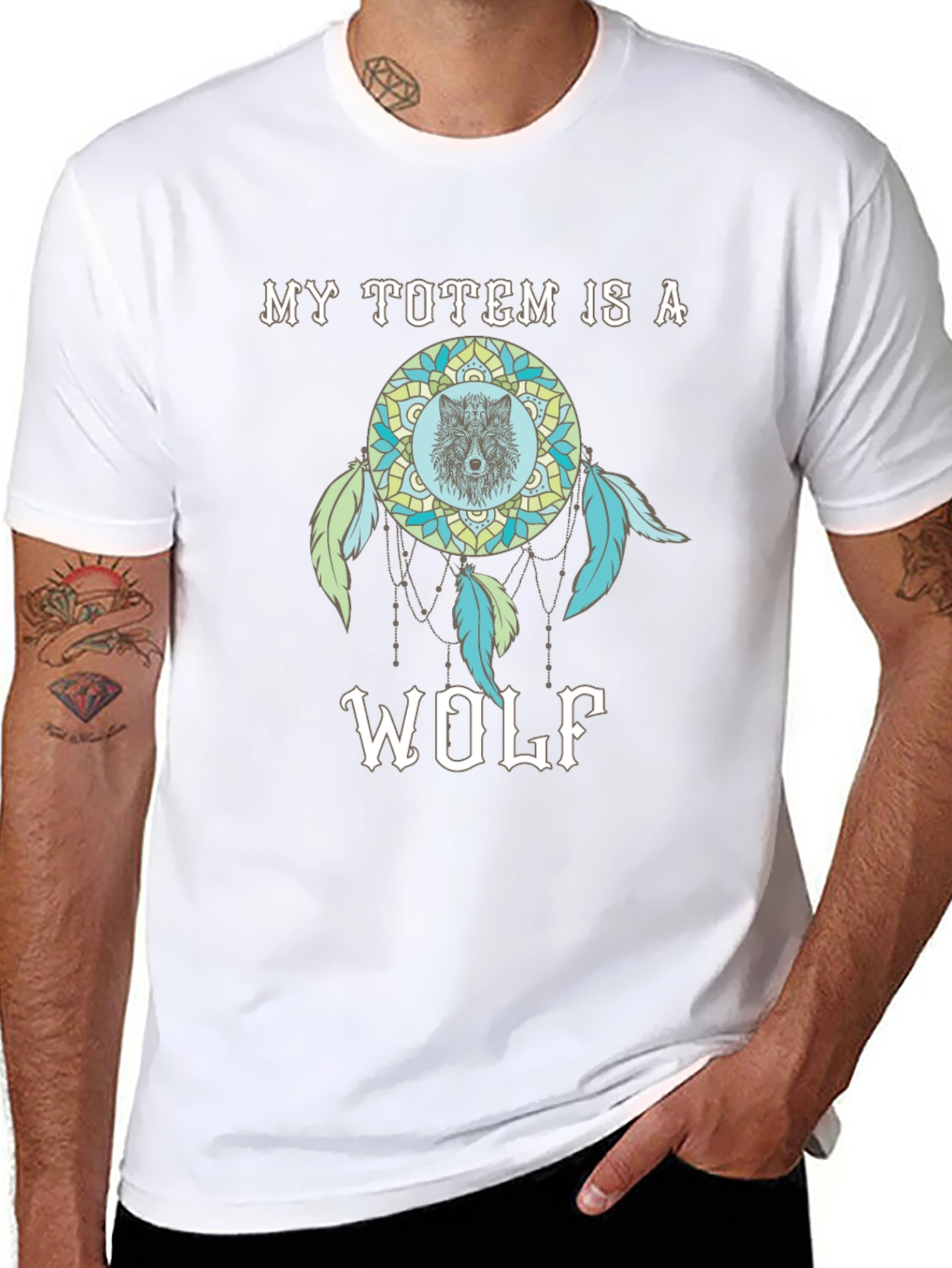 Wolf Totem Dreamcatcher Graphic T-Shirt