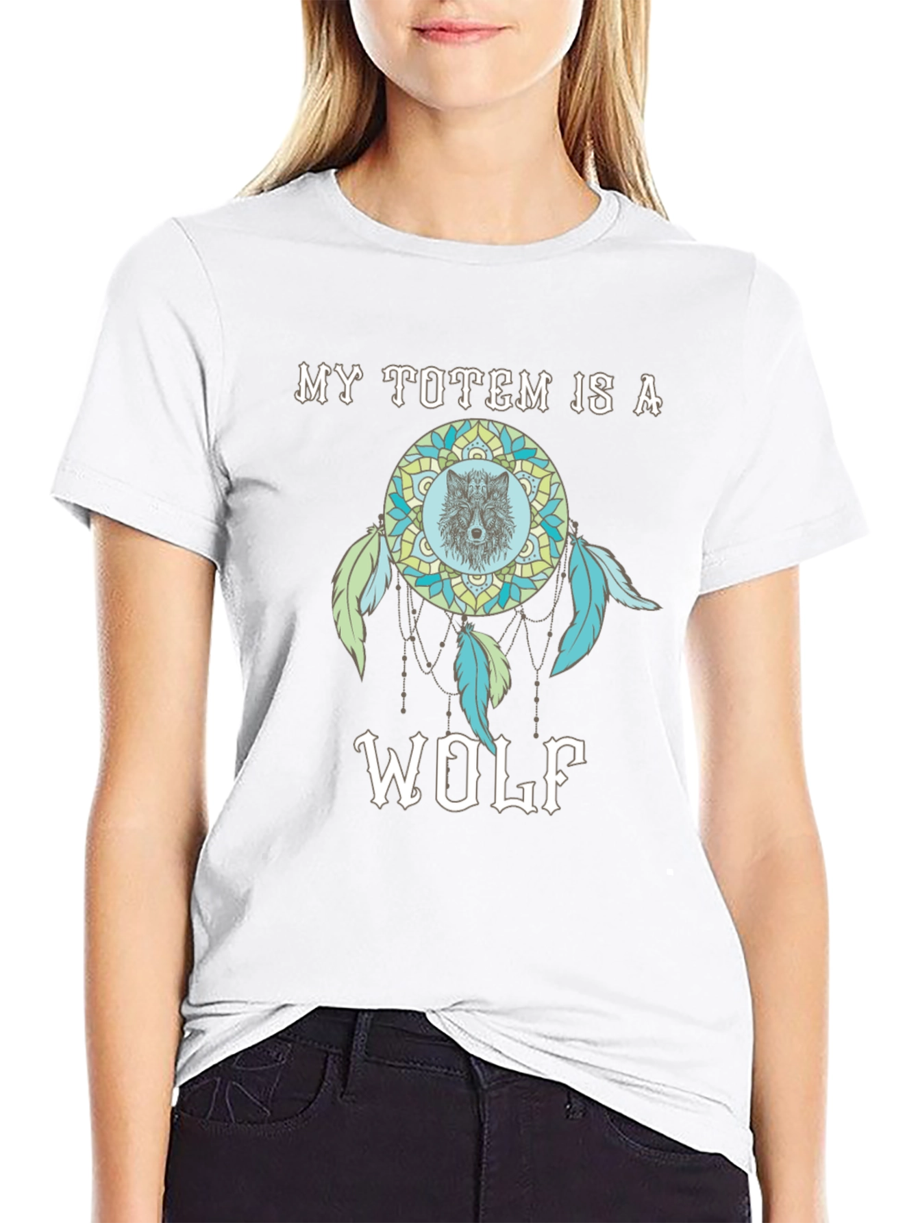 Wolf Totem Dreamcatcher Graphic T-Shirt