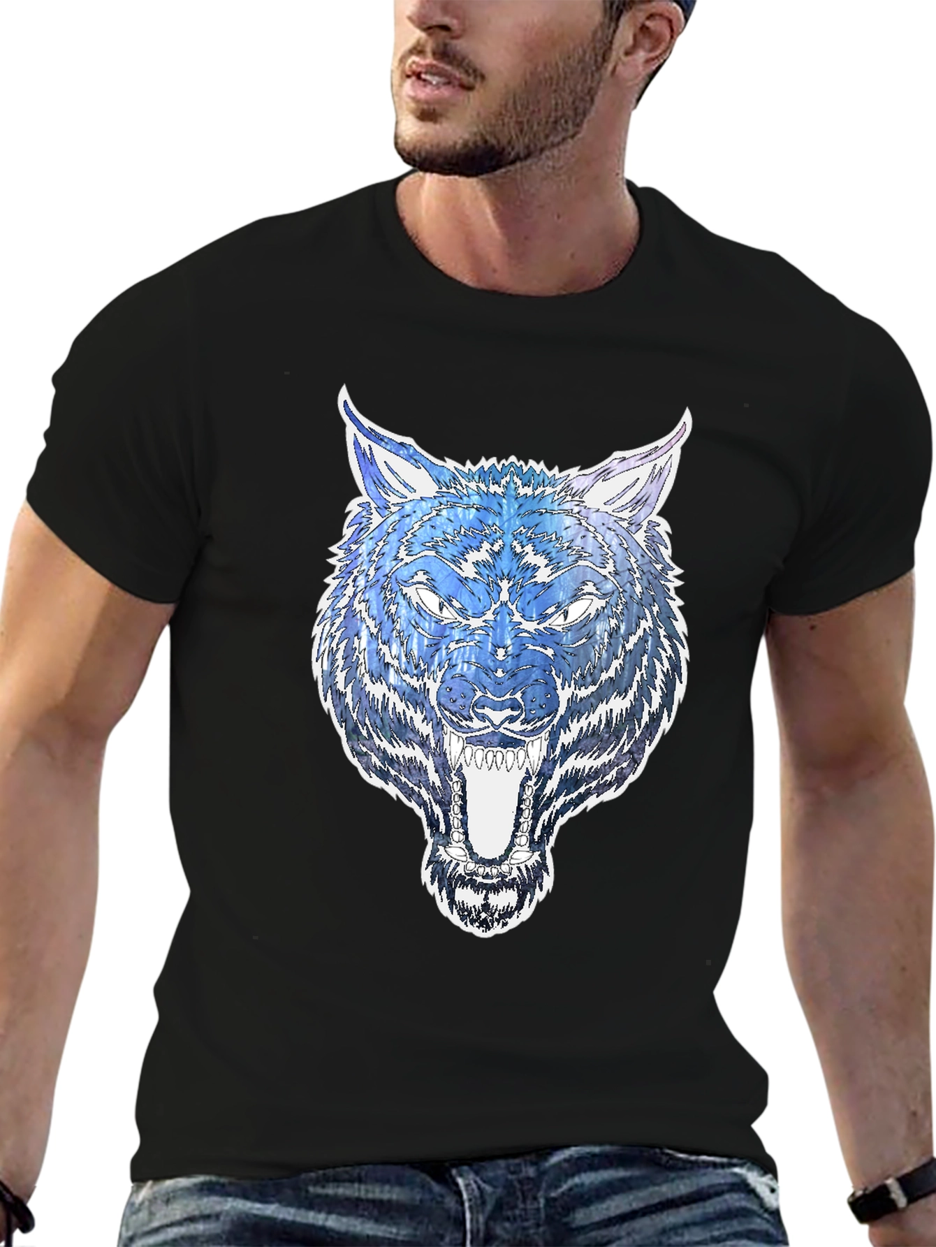 Black Wolf Graphic Tee - Bold & Stylish