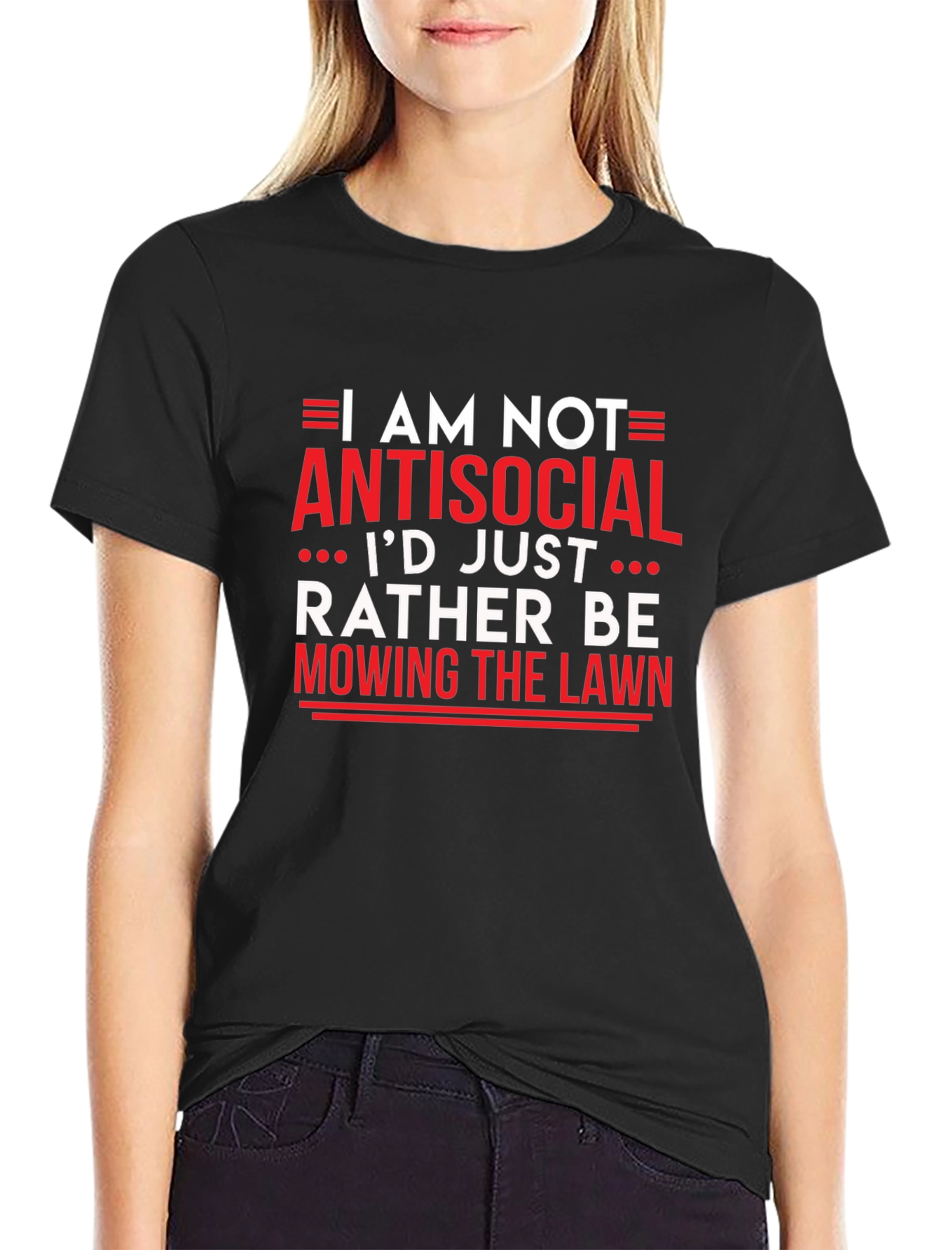 Antisocial Mowing Lawn Black T-Shirt