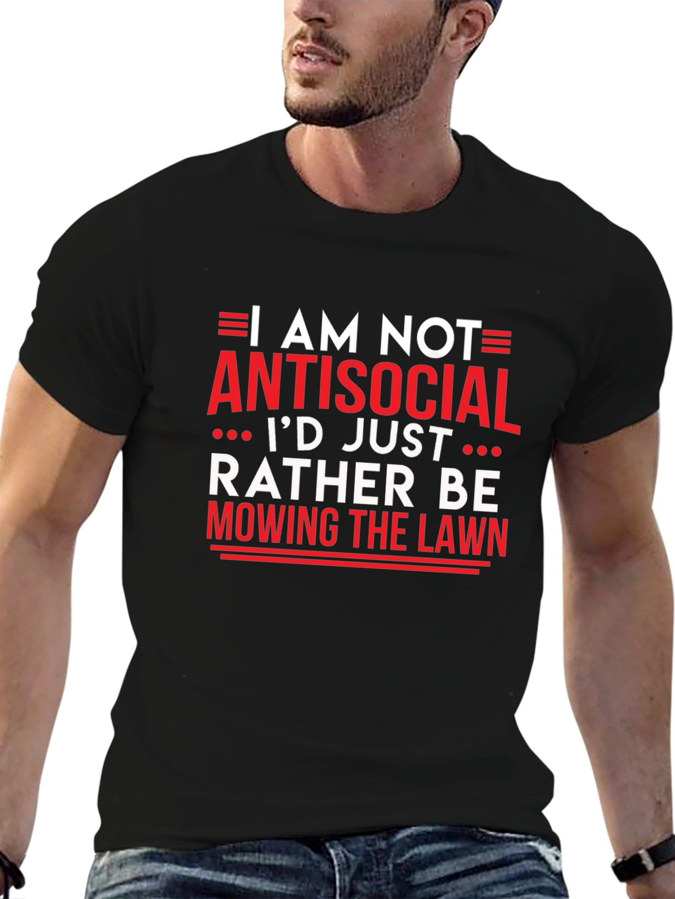 Antisocial Mowing Lawn Black T-Shirt