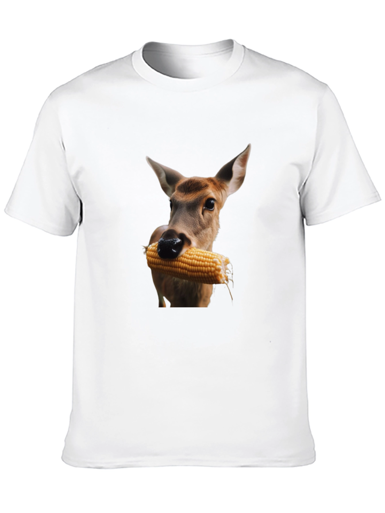 Deer Eating Corn T-Shirt - Black
