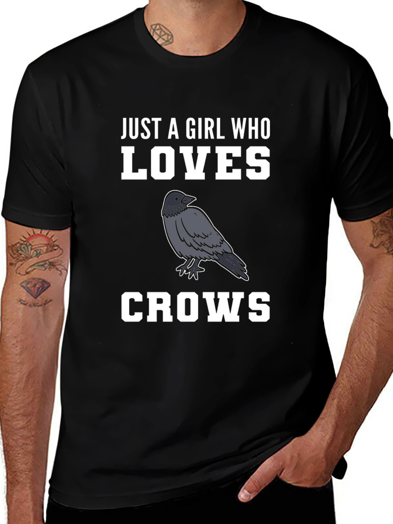 Girl Who Loves Crows Graphic T-Shirt